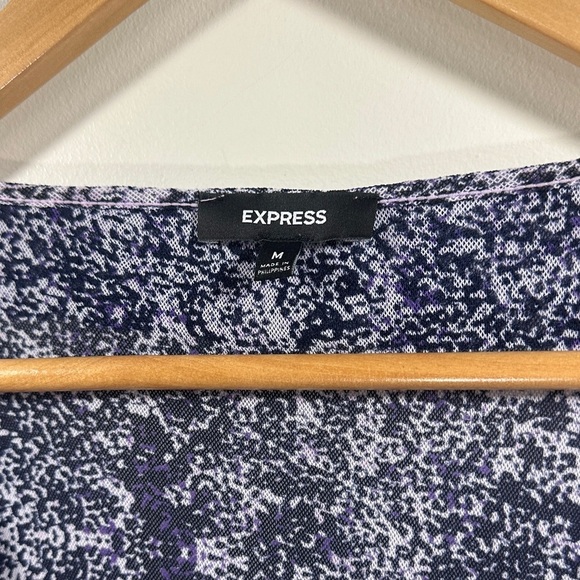 Express Purple and Black Sheer Ruffle blouse Tank Top woman’s size medium - Picture 5 of 8